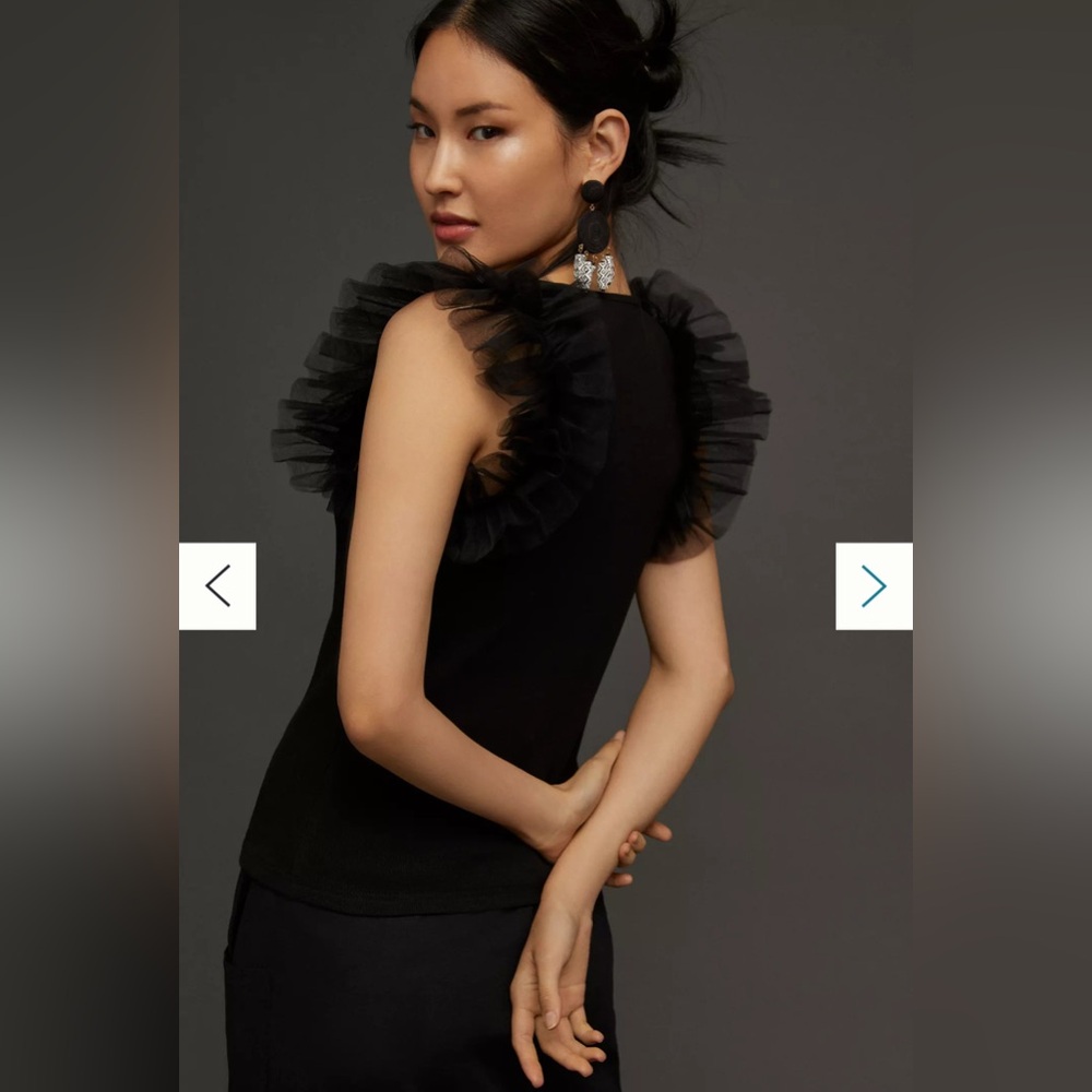Anthropologie X DOLAN Tulle Sleeve Tank Top NWT, Size Medium - Picture 3 of 11